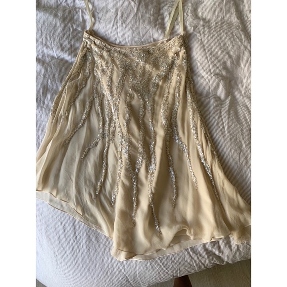 Jovani - Cream One Shoulder Sequins Dress - Picture 4 of 8